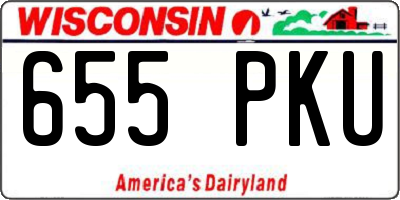 WI license plate 655PKU