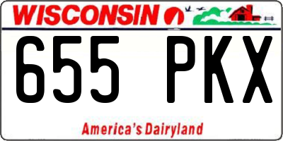 WI license plate 655PKX