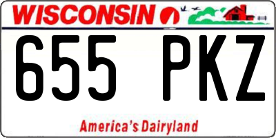 WI license plate 655PKZ
