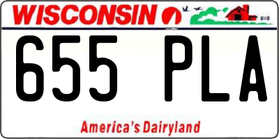 WI license plate 655PLA