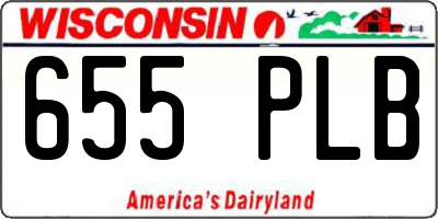 WI license plate 655PLB