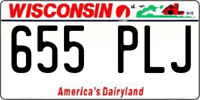 WI license plate 655PLJ