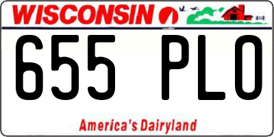 WI license plate 655PLO