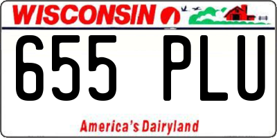 WI license plate 655PLU