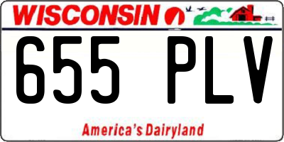 WI license plate 655PLV