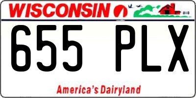 WI license plate 655PLX