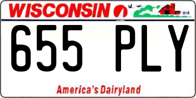 WI license plate 655PLY