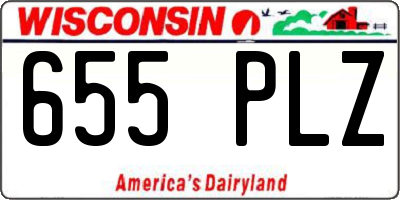 WI license plate 655PLZ