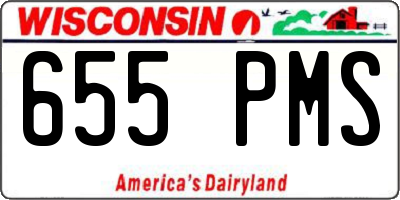 WI license plate 655PMS