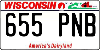 WI license plate 655PNB