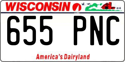 WI license plate 655PNC