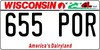 WI license plate 655POR