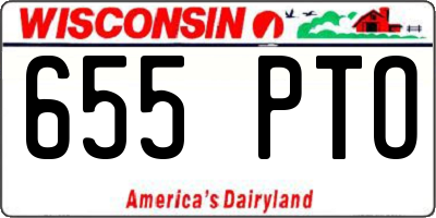 WI license plate 655PTO