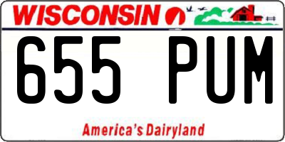 WI license plate 655PUM