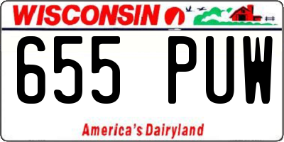 WI license plate 655PUW
