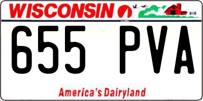 WI license plate 655PVA