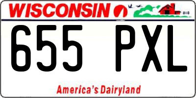 WI license plate 655PXL