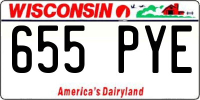 WI license plate 655PYE