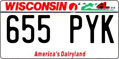 WI license plate 655PYK
