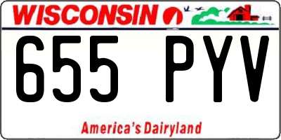 WI license plate 655PYV