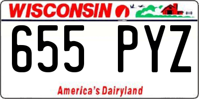 WI license plate 655PYZ