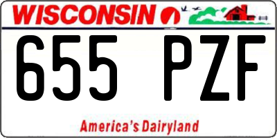 WI license plate 655PZF