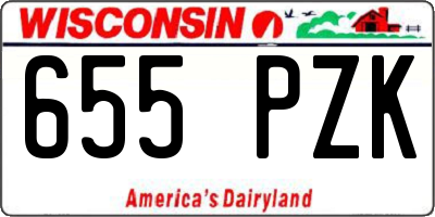 WI license plate 655PZK