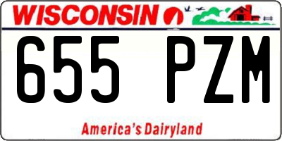 WI license plate 655PZM