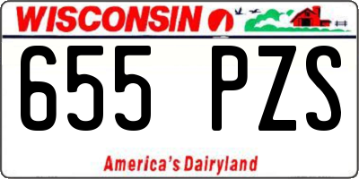 WI license plate 655PZS