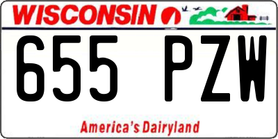 WI license plate 655PZW