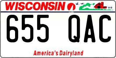 WI license plate 655QAC