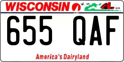 WI license plate 655QAF