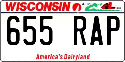 WI license plate 655RAP
