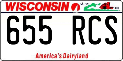 WI license plate 655RCS