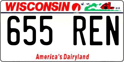 WI license plate 655REN