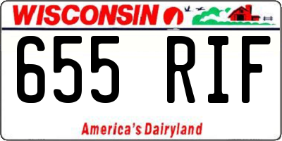 WI license plate 655RIF