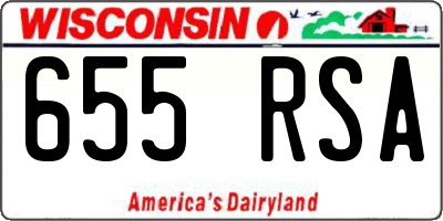WI license plate 655RSA