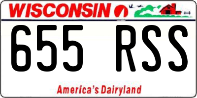 WI license plate 655RSS