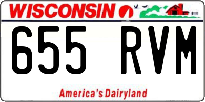 WI license plate 655RVM