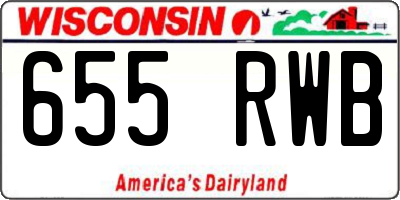 WI license plate 655RWB