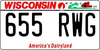 WI license plate 655RWG