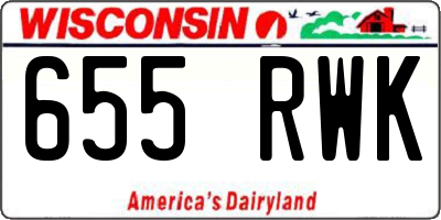 WI license plate 655RWK