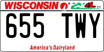 WI license plate 655TWY
