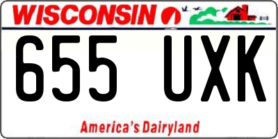 WI license plate 655UXK