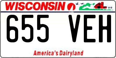 WI license plate 655VEH