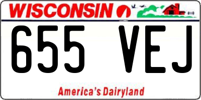 WI license plate 655VEJ