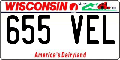 WI license plate 655VEL