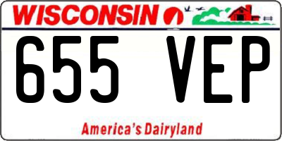 WI license plate 655VEP