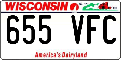 WI license plate 655VFC