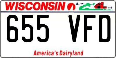 WI license plate 655VFD